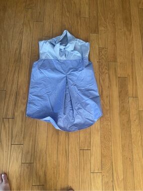Light Blue Sleeveless Hooded Top Cedric Charles